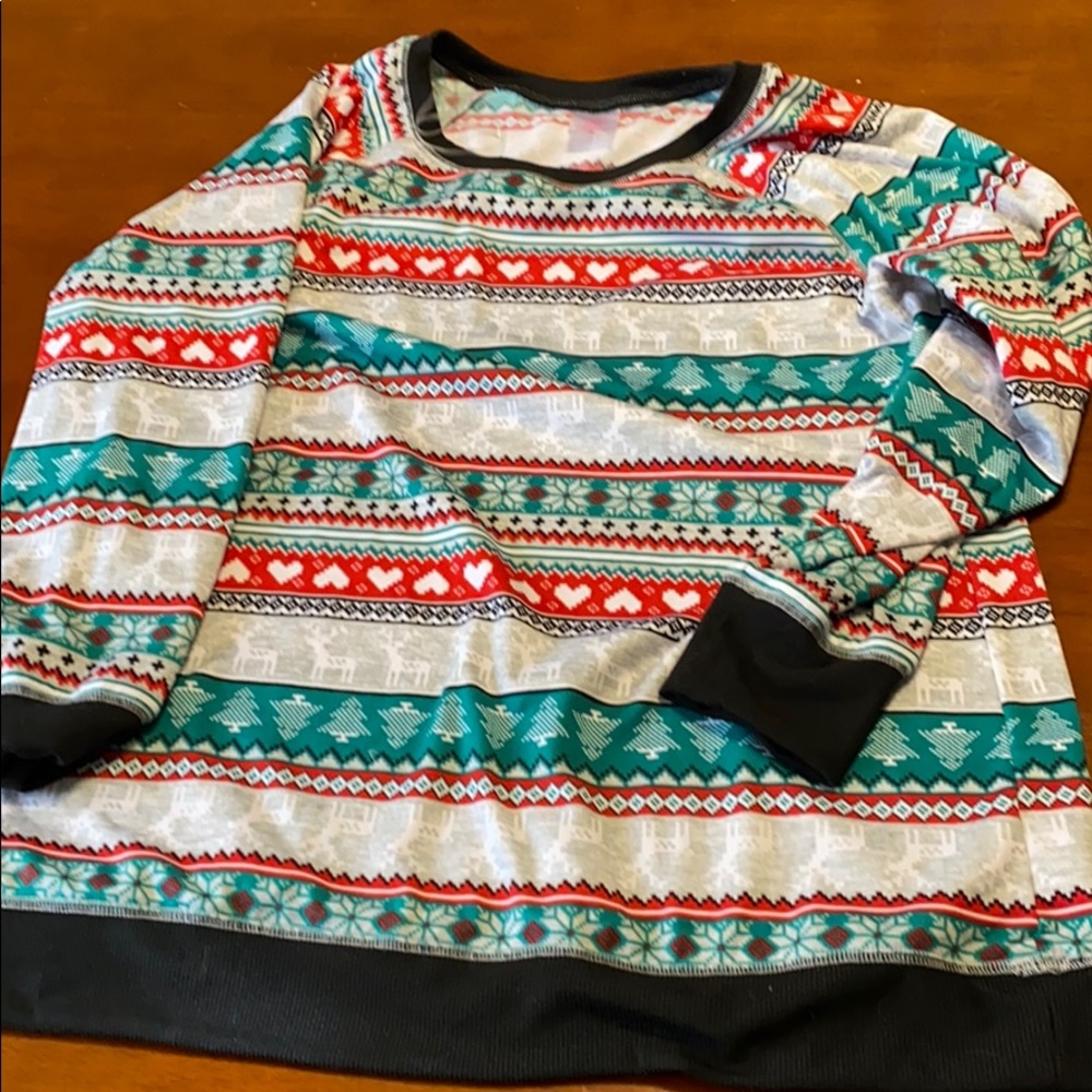 Multi Print Holiday Sweater